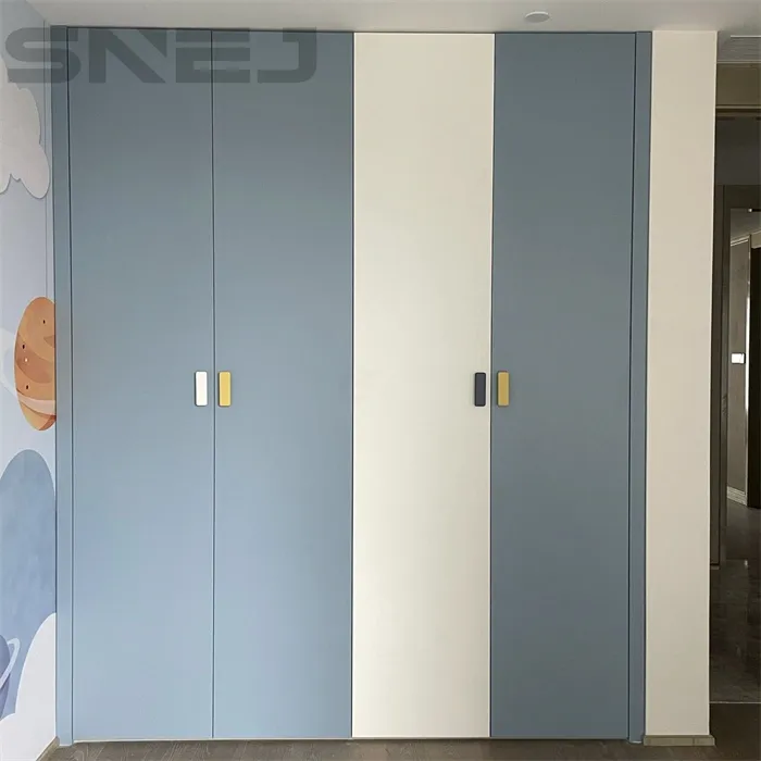 Blue Wooden Cute Closet Doors